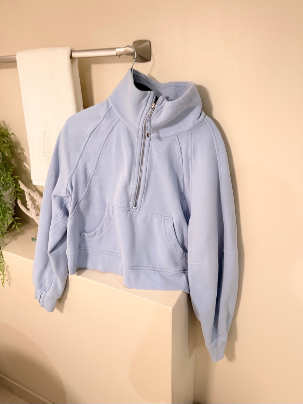 lululemon athletica Light Blue Quarter Zip Pullover Hoodie